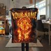 Custom Name Manchester UnitedFlannel Blanket, High quality Comfortable for All Seasons, Home Decor, Warmth and Comfort