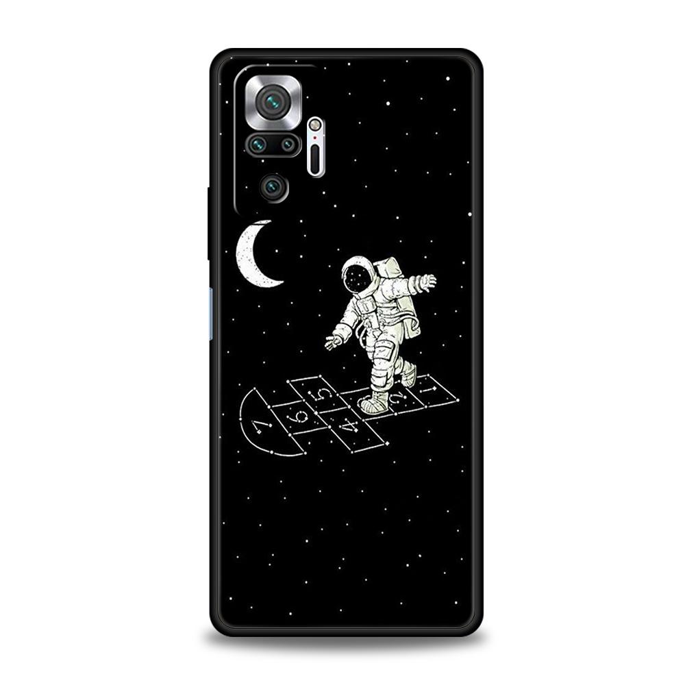 Милый чехол для телефона с астронавтом для Xiaomi Redmi Note 14 5G 13 12 10 11 Pro Plus 4G 14C 13C 12C 10C 9C Мягкий чехол из ТПУ
