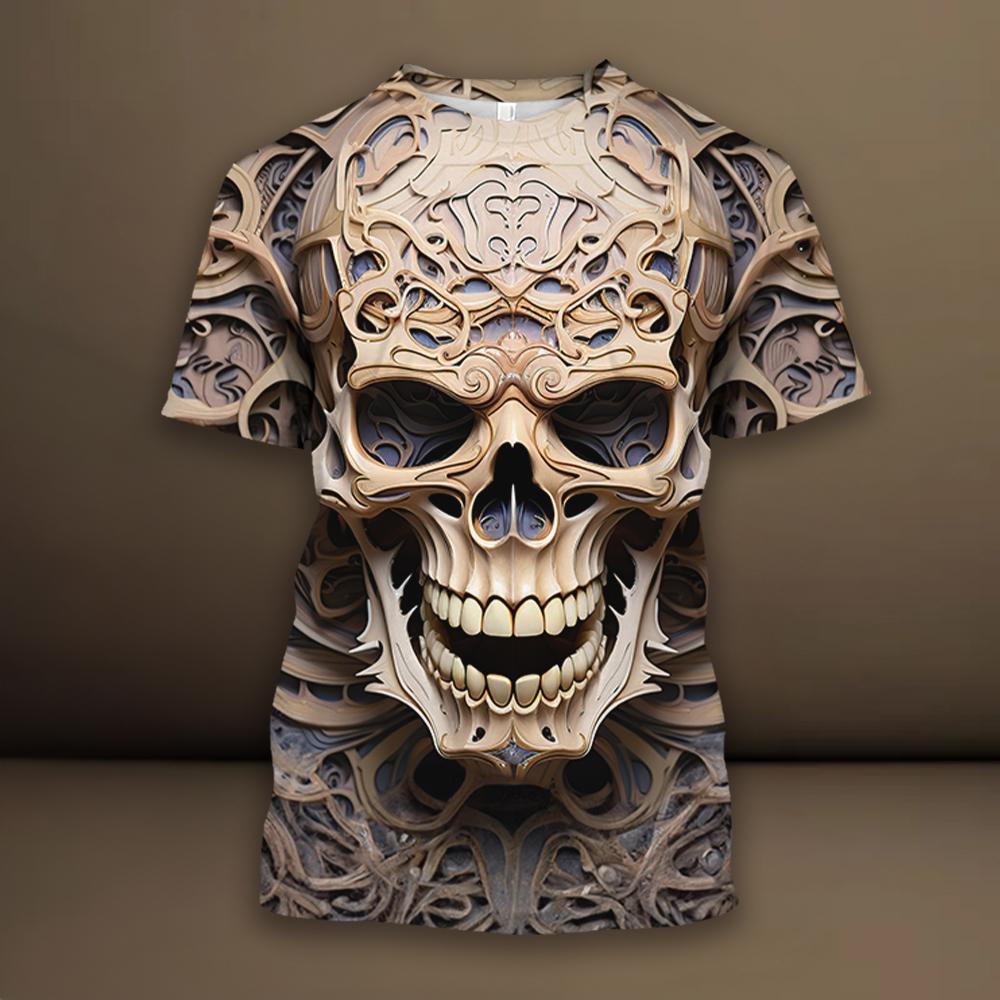 Мужские футболки с черепом и 3d принтом паука. Уличный дизайнер. Мужская одежда. Повседневная повседневная футболка с короткими рукавами. Свободная толстовка большого размера.