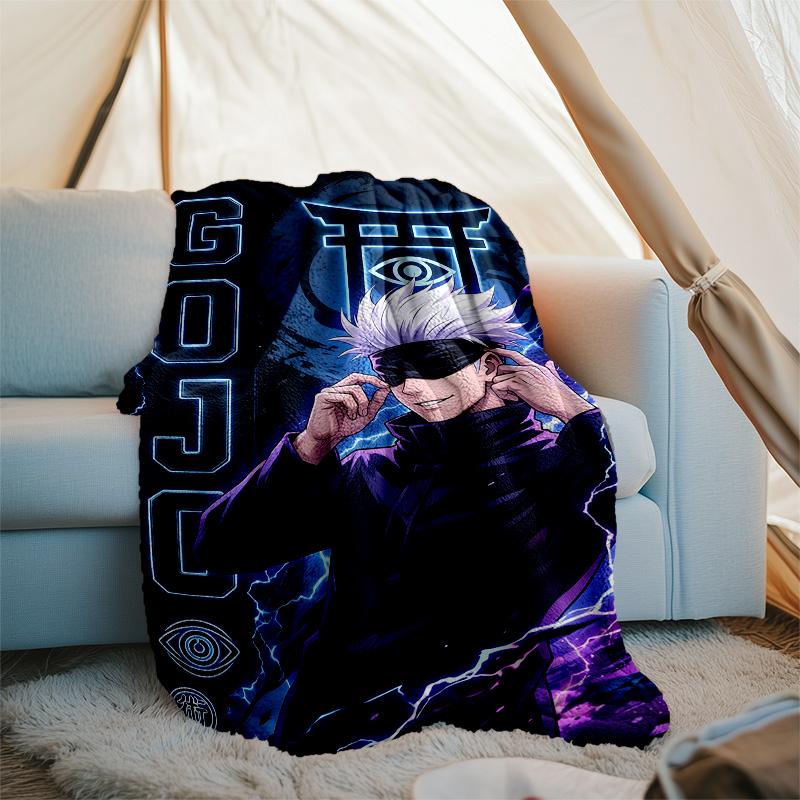 1pc Gojo Satoru Theme Blanket - Digital Print, Polyester, Cozy for All Seasons, Perfect for Outdoor, and Travel