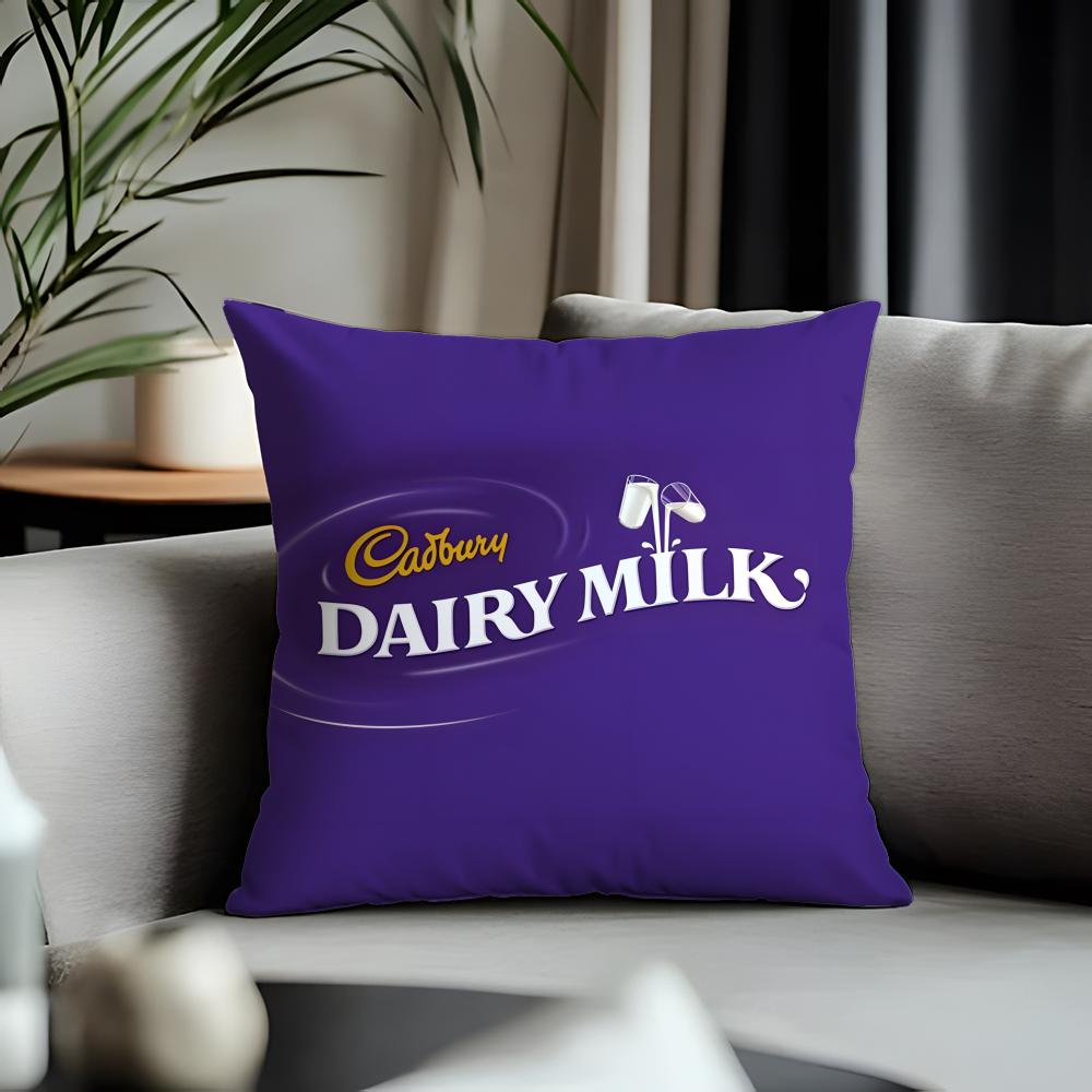Fashion CCadburyful Cushion Cover Antidustmite Pillowcase Invisible Zipper Silky Short Plush Sofa Cushion Cover