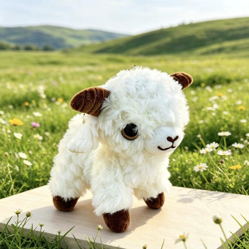 Soft Plush White Lamb Stuffed Animal  Fluffy Cute Toy Ideal Birthday Gift for Kids Bedroom Sofa Decor
