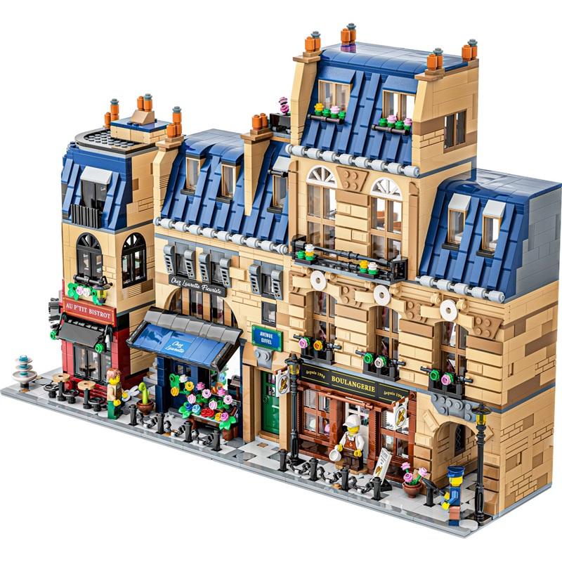 Совместимо с кубиками LEGO Европейский стиль Уличный вид Парижская улица 910032 Большие и сложные конструкторы
