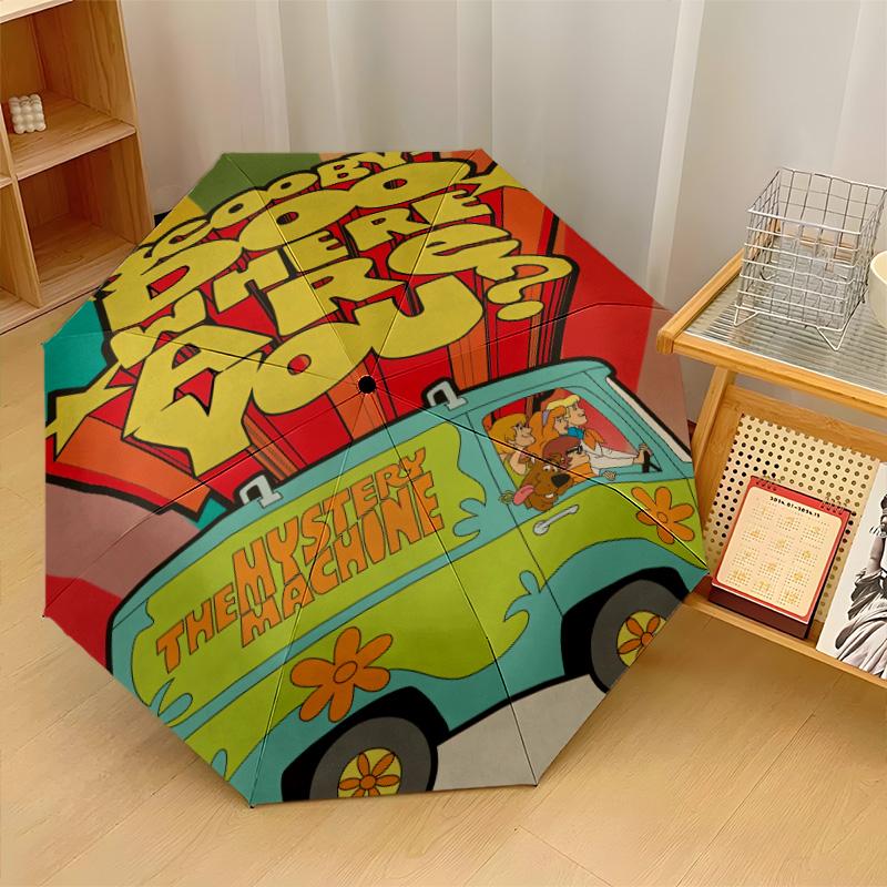Scooby-Doo Windproof Auto 8 Rib Folding Umbrella Portable Outdoor Parasol