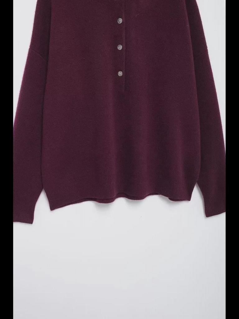 Женский вязаный кардиган из смесовой шерсти с отворотом и однобортным дизайном