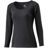 Breath Thermo for Daily Round Neck Sleeve Size S Underwear, Heat-Generating Innerwear, Thin, Use, 3/4 Shirt, Women's, Black, (C2JAA811)
