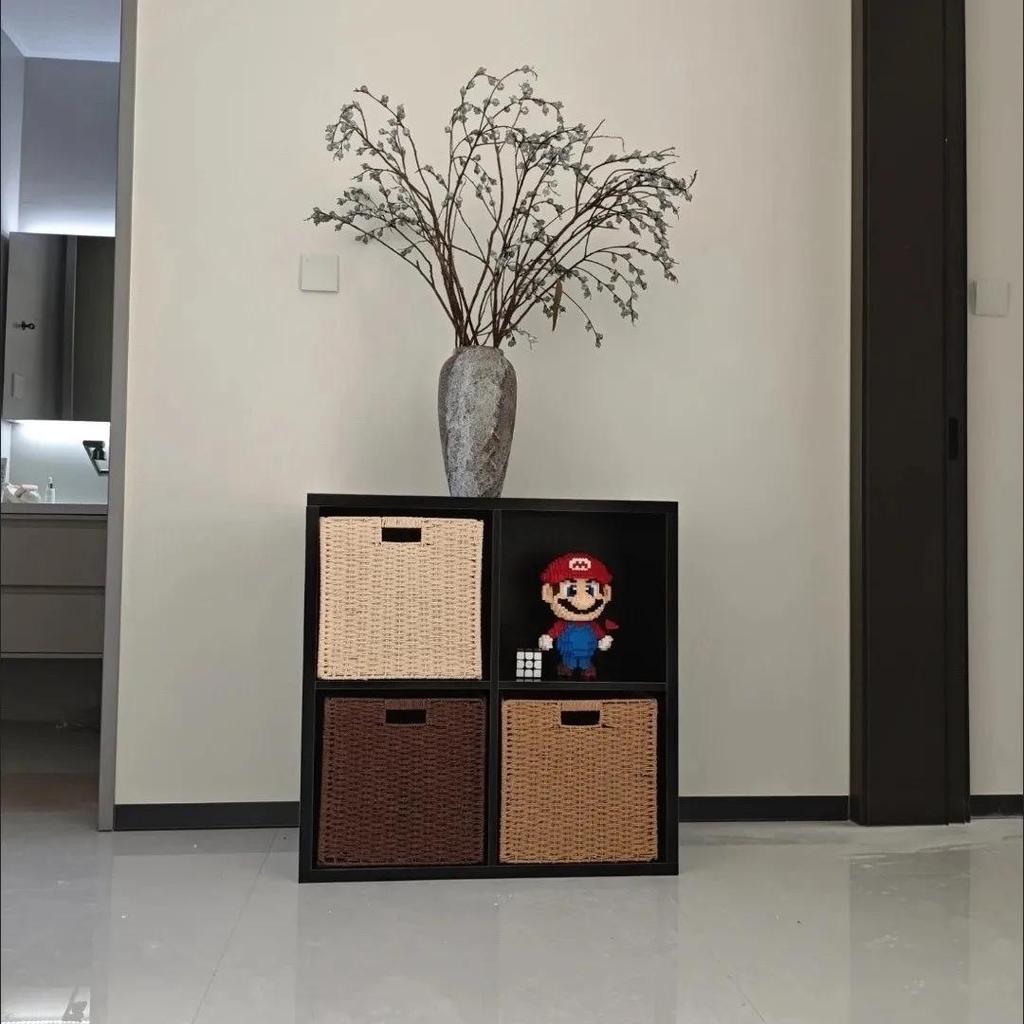 Imitation Rattan Woven Storage Basket for Toys, Clothes, and Household Items