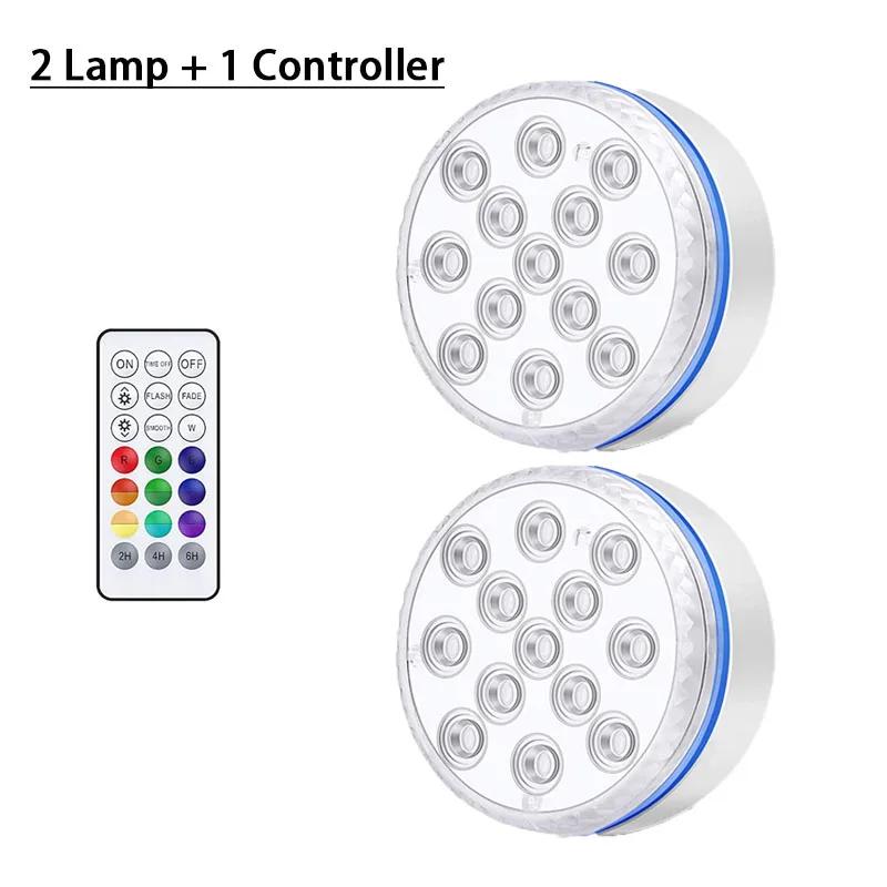 RGB светодиодный погружной светильник, подводный ночник, на батарейках, садовый светильник для бассейна, для свадебной вечеринки, вазы, чаши