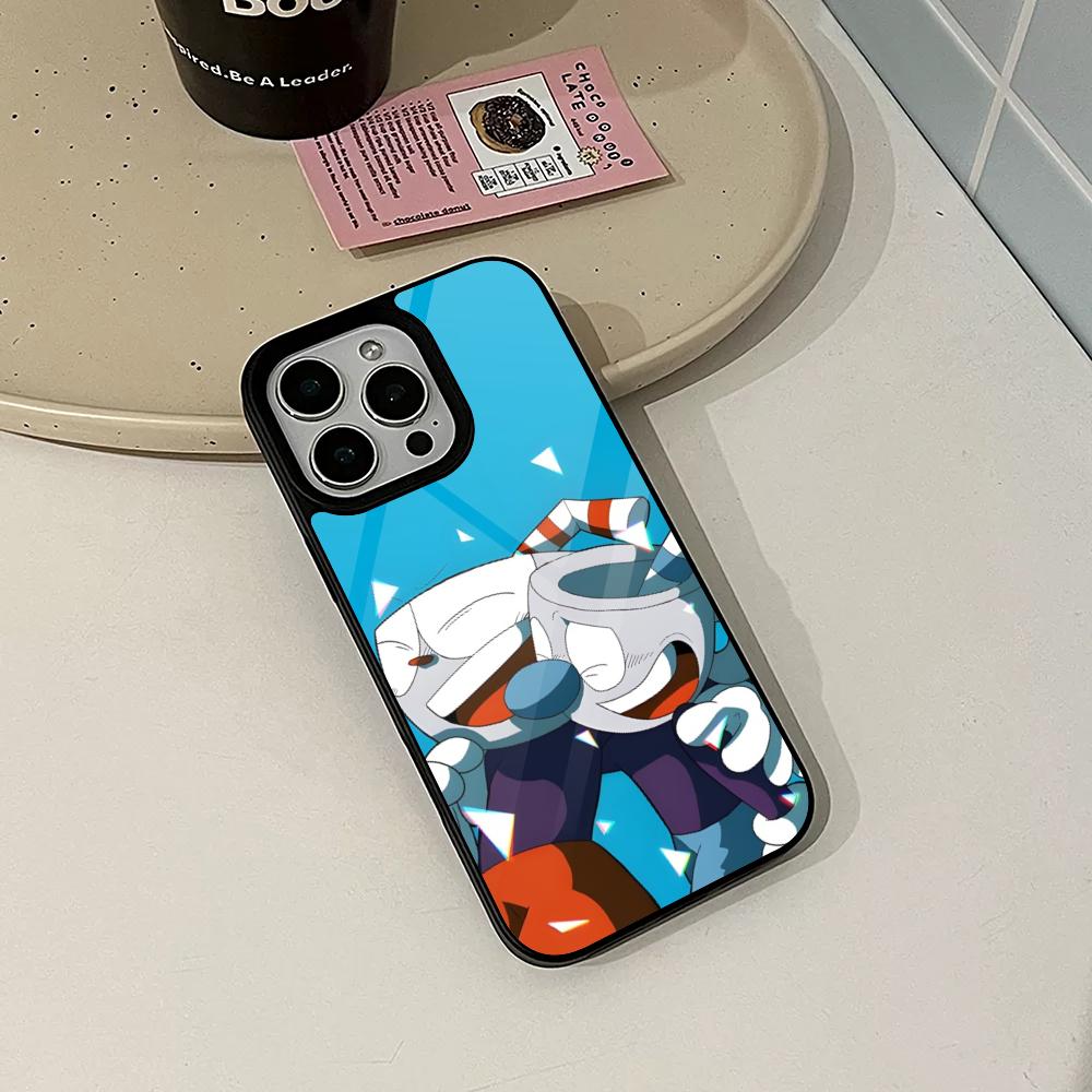 Cute Game Cuphead Phone Case for Iphone 17 16 15 14 Air 13 12 11 Pro Max Mini Plus Fundas Shell PC+TPU Cover