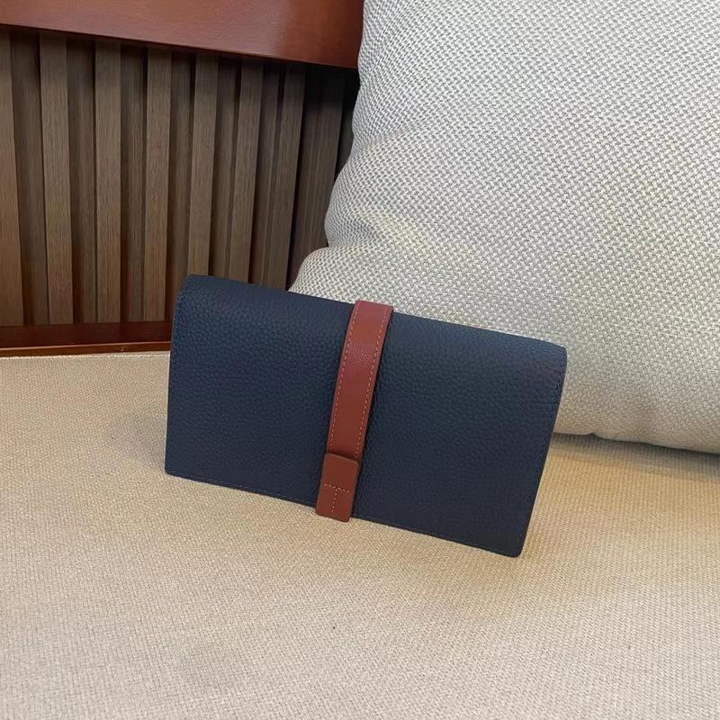 / Новый кожаный кошелек с длинным шнурком и цветной цепочкой, женский кошелек из натуральной кожи, универсальный кожаный кошелек