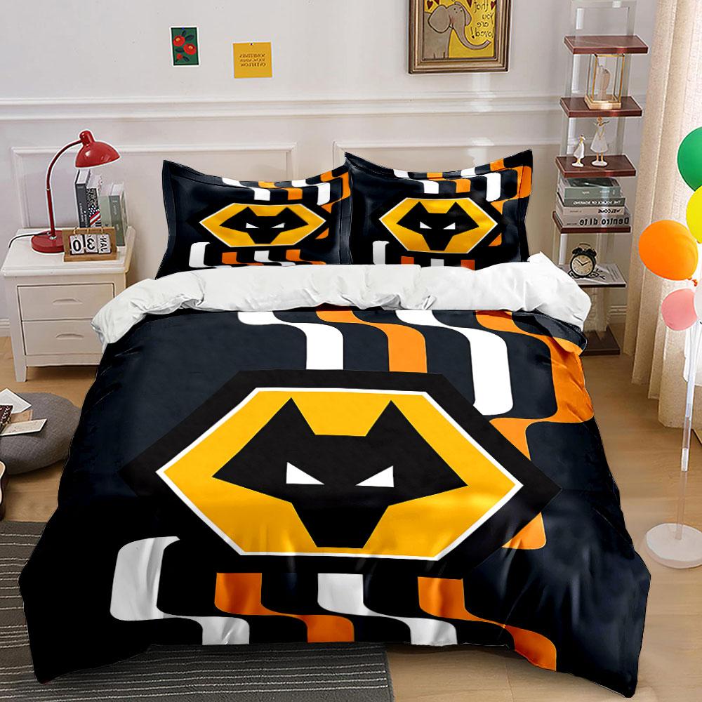 Wolf Logo Pattern Bedding Set Bedding Duvet Cover Set Duvet Cover Pillowcases (1 * Duvet Cover 2 * Pillowcases, without duvet insert)