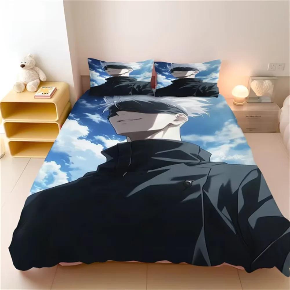 Trendy Classic Twin Queen King Single Comforter Jujutsu Kaisen Japan Famous Anime Sets Bed Polyester Size Satoru Gojo