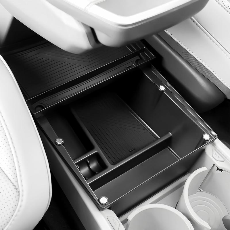 For Kia EV4 2025 2026 Central Armrest Under Double Layer Storage Box Internal Organizer Holder Tray Car Stowing Tidying