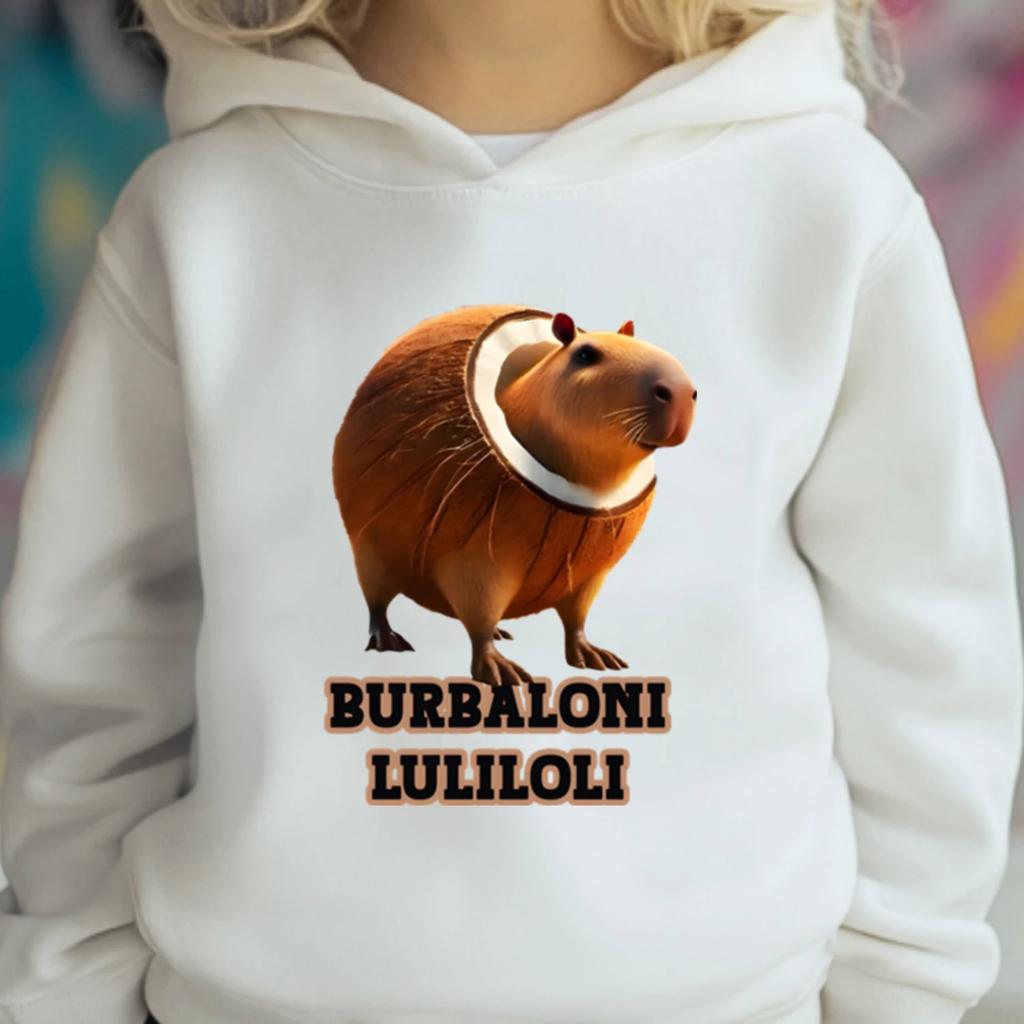 Burbaloni Luliloli Italian Brainrot Meme Hoodies Sweatshirt Boys Girls Funny Cartoon Hoodie Autumn Fashion Pullover Kids Clothes
