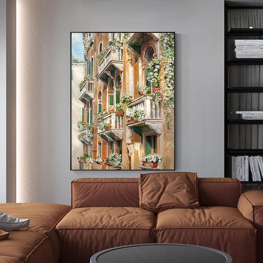 Цветочная уличная картина, печать на холсте, модный настенный художественный постер, свежий гламурный городской пейзаж, картина для гостиной, домашний декор, Cuadros
