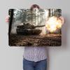 Camouflaged Tank Firing In Forest D Texture Printed Poster Custom Vintage Metal Tin Plate Sign for Wall Art Home Decor Items