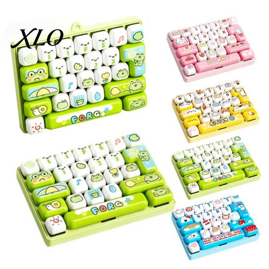Decompression Keyboard 26-Key Fidget Toy, Animal Theme Push Bubble Keyboard, Portable Stress Relief Mini for Backpack Purse Charm