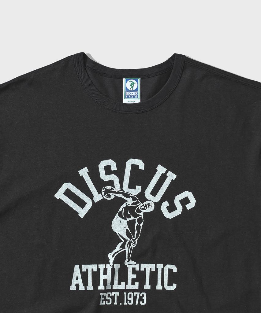 DISCUS ATHLETIC Heavyweight Center Logo T-Shirt Washed Black