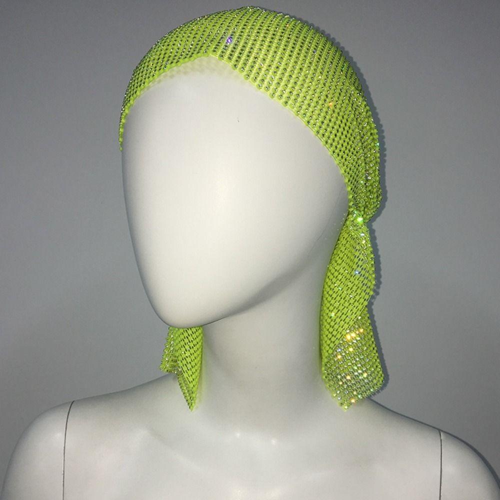 Бандана со стразами, винтажная сетчатая косынка, изысканная повязка для волос Aurora Borealis, вечеринка