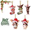 Счастливого Рождества Гремлины Гизмо Акриловая Шапка Санты Подвеска Декор для Рождественской Елки