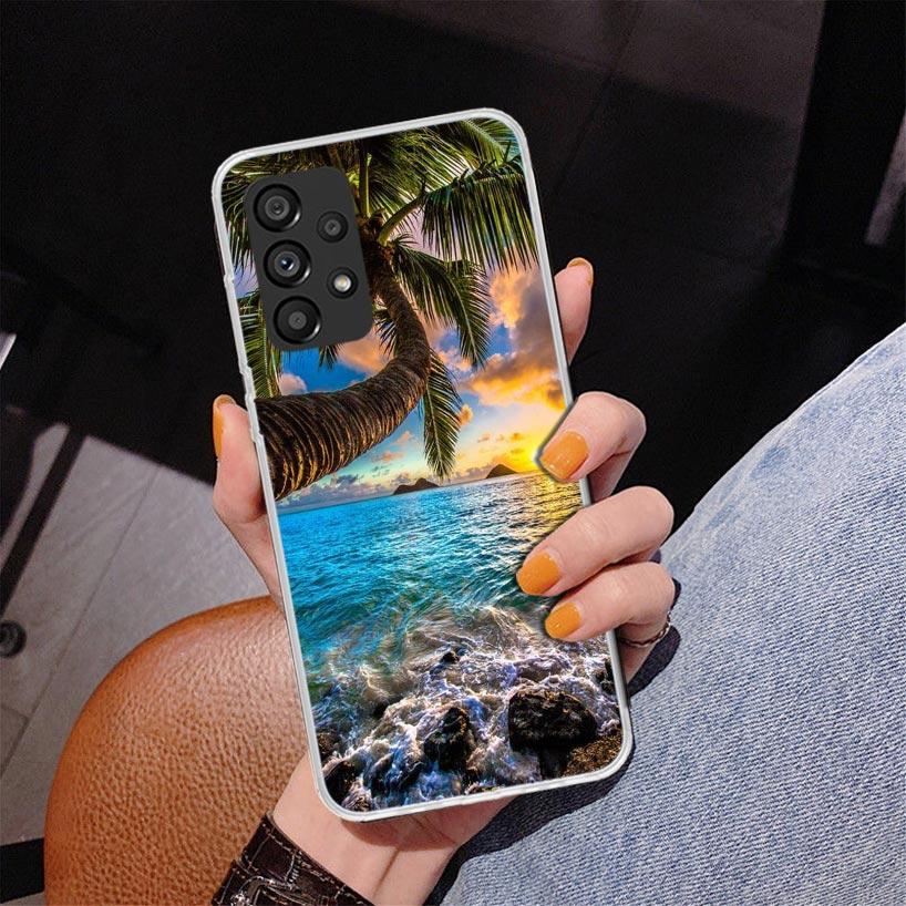 Летний закат на пляже, море, пальма, чехол для телефона для Samsung Galaxy A17 A16 A15 A14 A13 A57 A56 A55 A54 A53 A37 A36 A35 A34 A33 A26