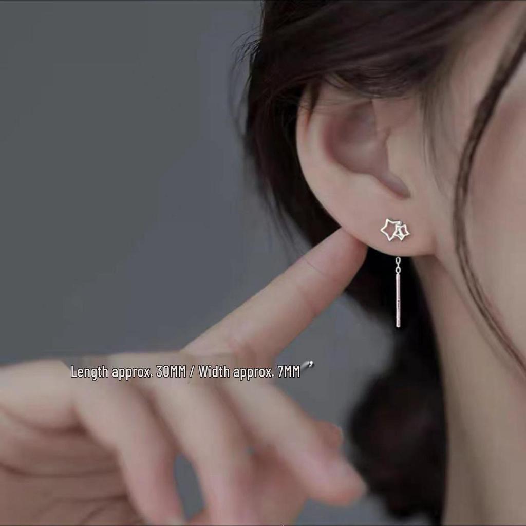 2024 Trendy High-End Sterling Silver Star Threader Earrings for Women