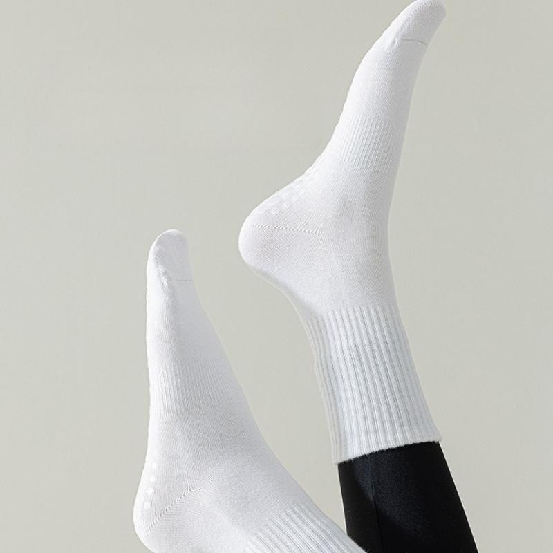 Autumn and Winter Simple Pure Color Mid Calf Socks Silicone Non-slip Fitness Indoor Dance Sock