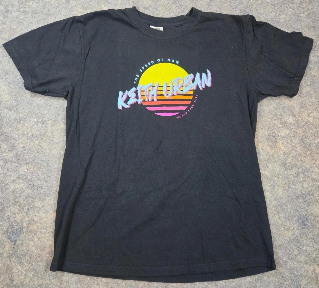 Keith Urban The Speed of Now World Tour 2022 T-Shirt Black Comfort Colors Large Unisex T-Shirt