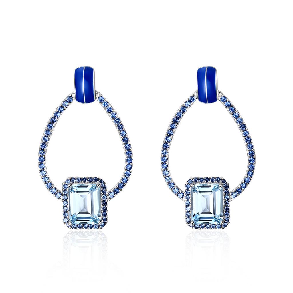 Оригинальные дизайнерские серьги во французском романтическом стиле ретро, ​​серебро 925 пробы, инкрустированные топазом натурального цвета, серьги-гвоздики