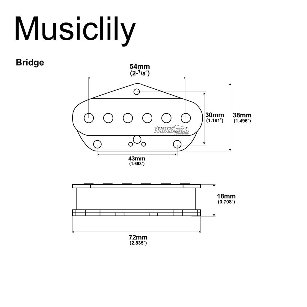 Wilkinson WOV Vintage Alnico 5 Telecaster Pickup with PU Bridge for TL Electric Black Guitar,
