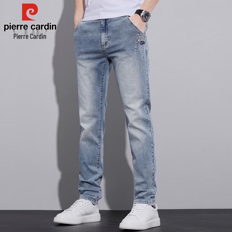Мужские джинсы Pierre Cardin зауженного кроя с вышивкой для повседневной носки
