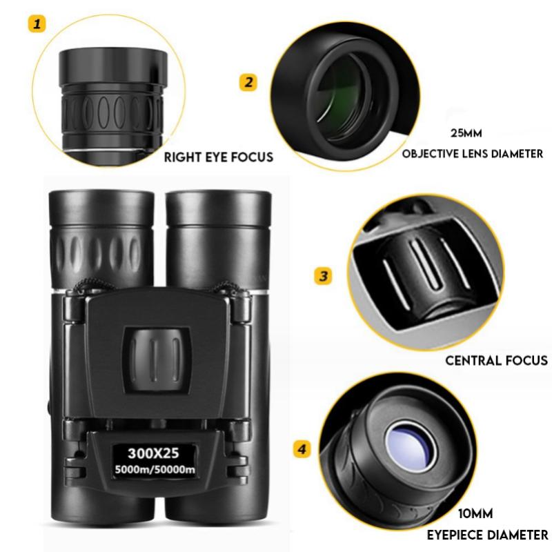 Binoculars High Magnification High-definition Low-light Night Vision Outdoor Travel Pocket Mini Portable Telescope 100/2000X25