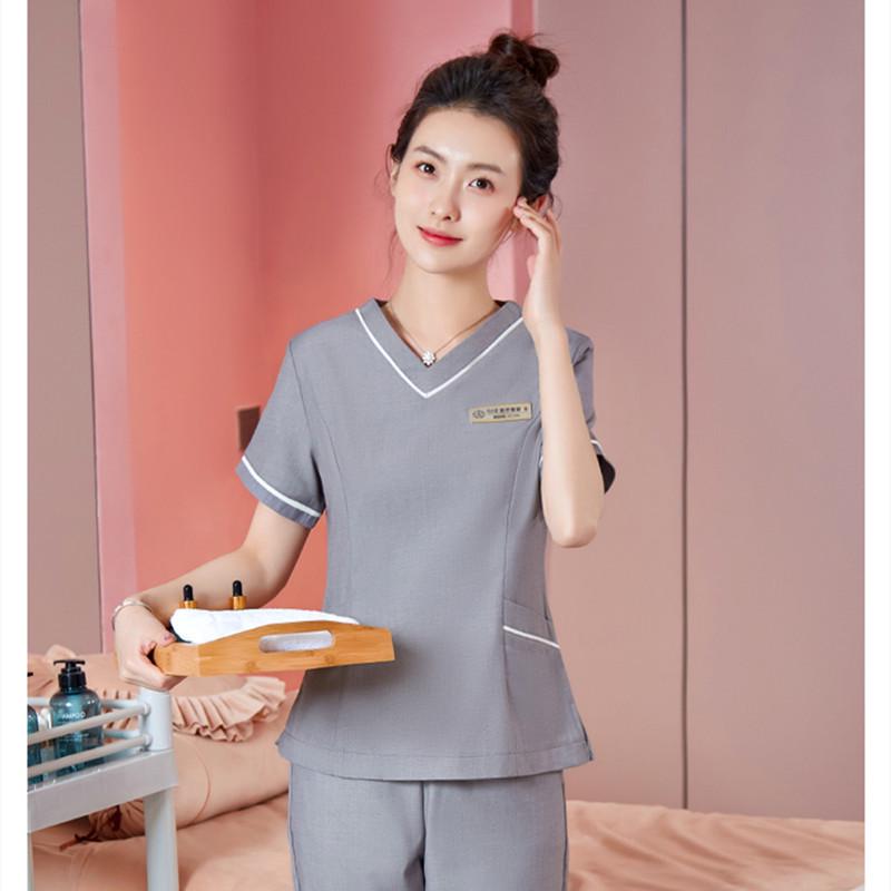 Unisex High-End Spa & Sauna Uniform Set for Beauty Technicians and Postpartum Recovery Specialists.