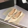 Туфли Мэри Джейн одинарные туфли французские женские туфли жемчужные с острым носком новые с юбкой ремешок с надписью 2025 неглубокий вырез весна и лето