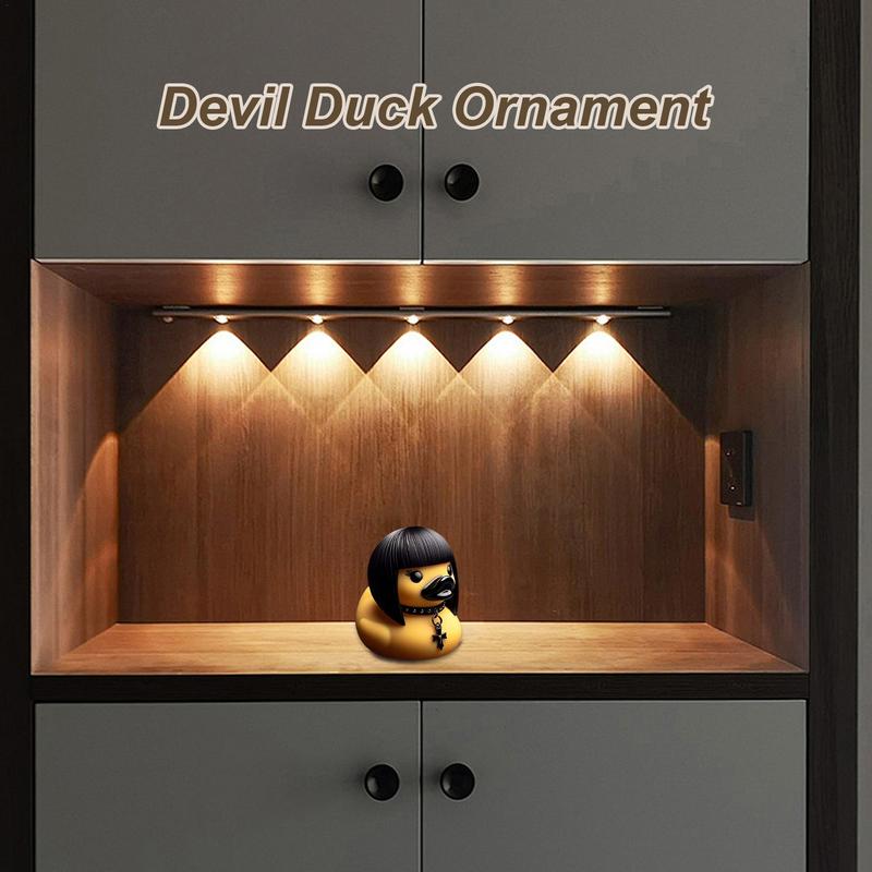 Украшение в виде статуэтки утки на демоническую тематику для приборной панели автомобиля Сатана Дьявол Утка Декор Сатана Панк Готика Дэт Рок Утка Автомобильные аксессуары