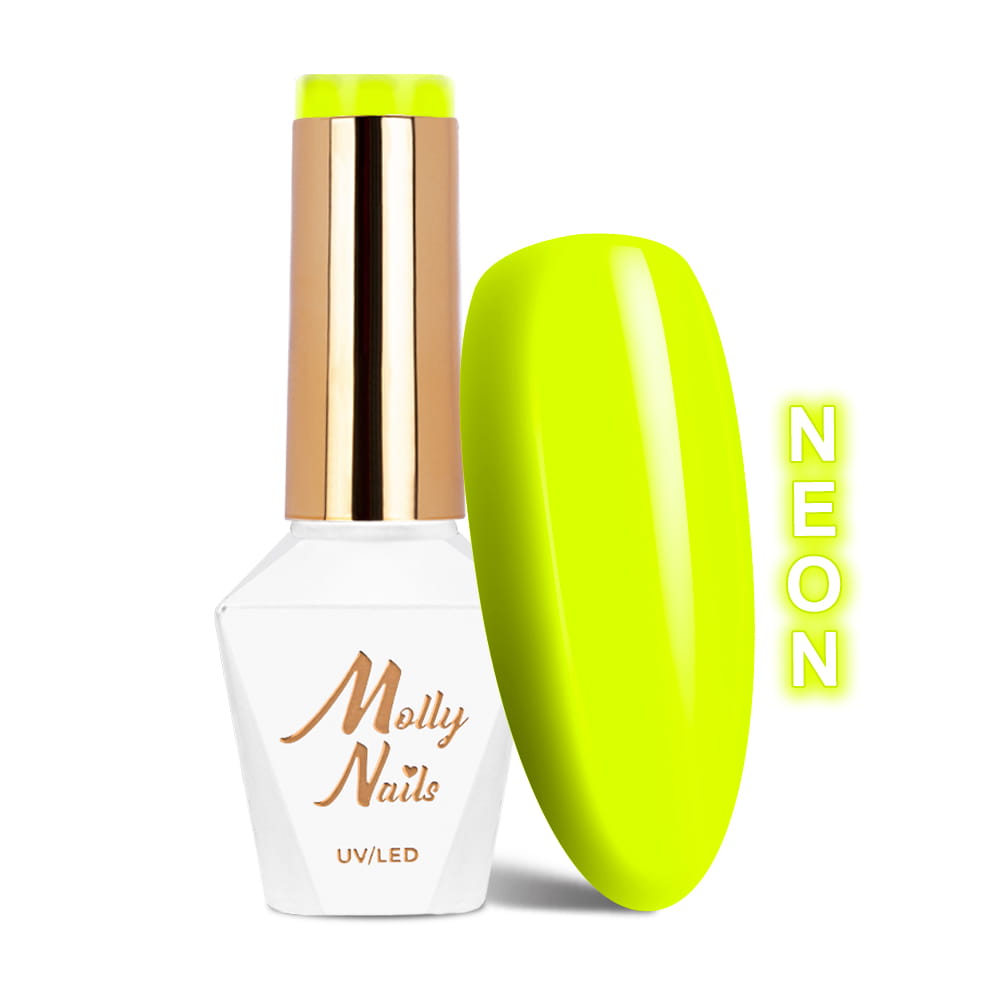 Lakier Hybrydowy Led/Uv Gel Polish Molly Nails Neons Nr 70 Lemon Hema/Di-Hema Free 8G
