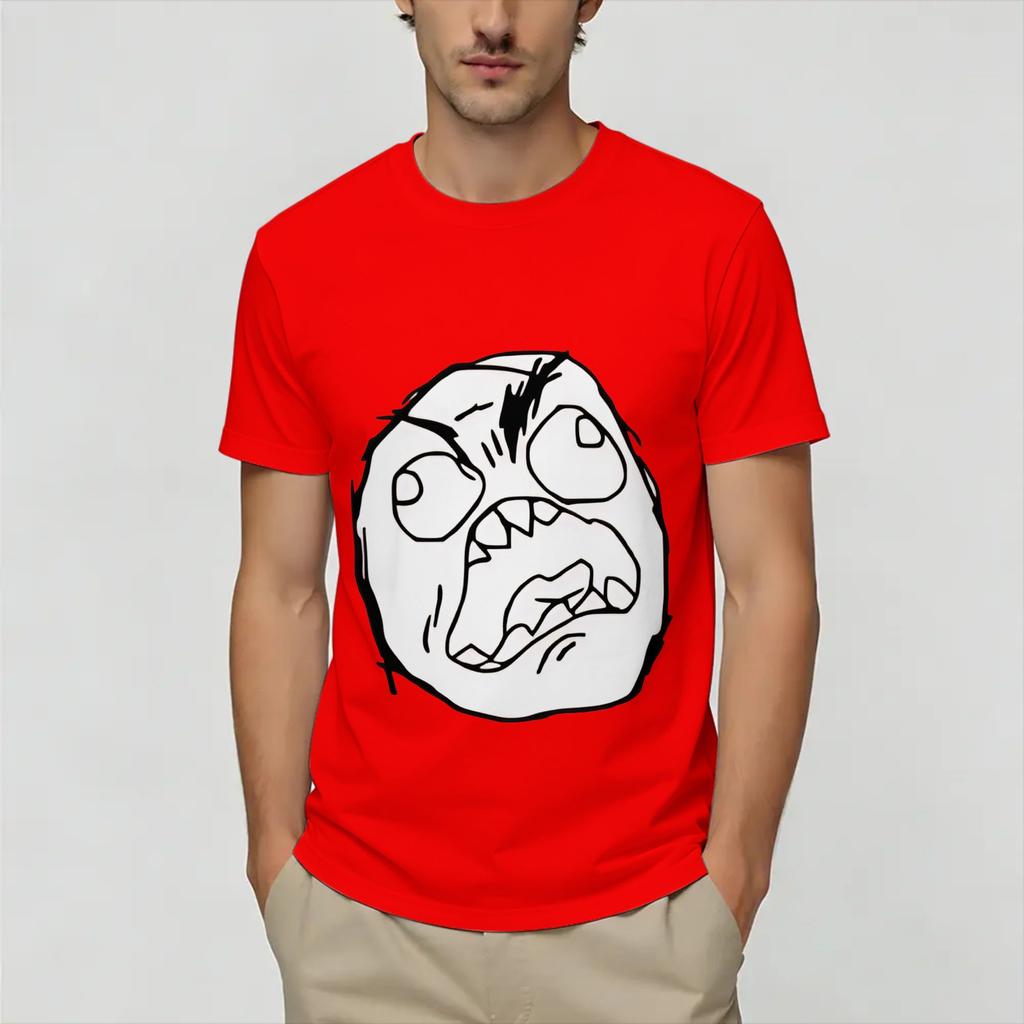Футболка унисекс из 100% хлопка с принтом Trollface из Rage Comic, летняя, винтажная, с круглым вырезом, хип-хоп, оверсайз