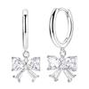 925 Silver Bow Drop Earring For Woman Pendientes Earring Fine Jewelry