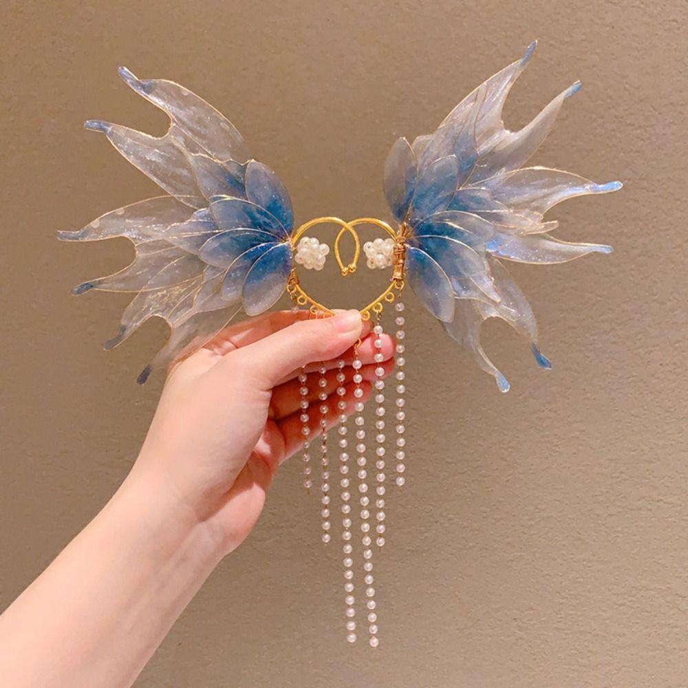 A Pair Hanfu Hair Accessories Mermaid Princess Tassel Earrings  for Cosplay Costumes
