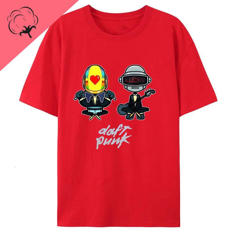 Camisetas Daft Punk Graphic Tshirts Popular Fashion Music Lover Gift Punk Band Cotton Short Sleeve Print Unisex Clothing