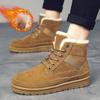 Fashion Winter New Snow Boots Men Boots High Top Cotton Shoes Warm Fur Lace Up Men Sneakers 2024 Fashion Platform Ankle Booties