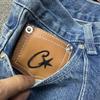 Mens Oversized Cotton Denim Jacket With Stand Collar Embroidered Detail - Streetwear Hoodie-Style Outerwear Winter