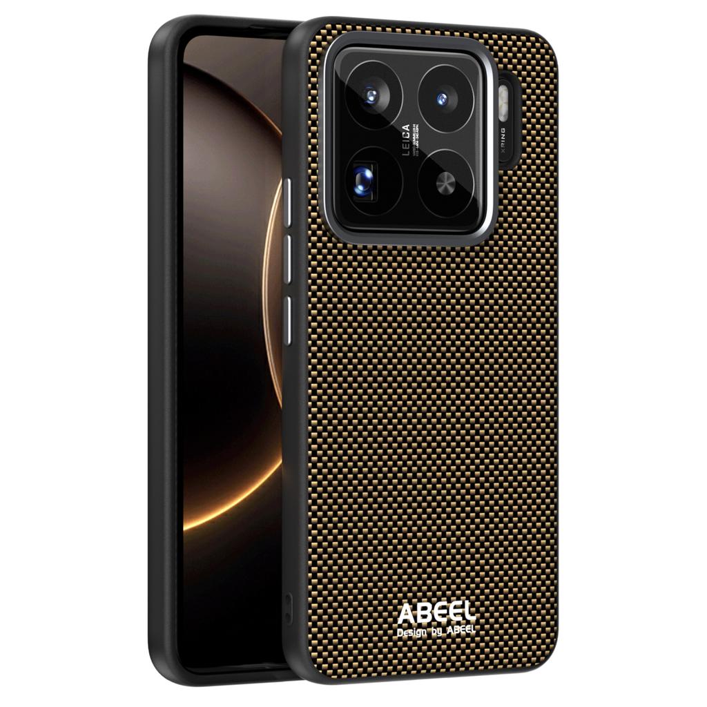 ABEEL Чехол для Xiaomi 15S Pro, совместимый с MagSafe, напечатанный ПК ТПУ Алюминиевый сплав Кожаный чехол для телефона