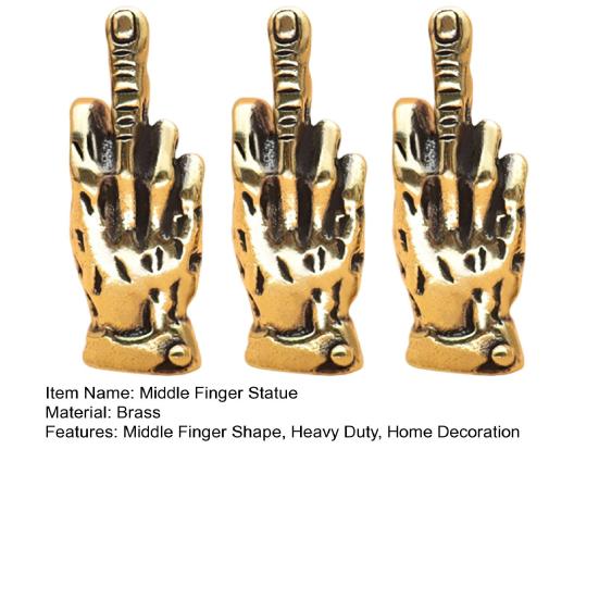 1/2/3 шт. Миниатюрная латунная фигурка среднего пальца, золотая статуэтка с жестом руки, скульптура для дома