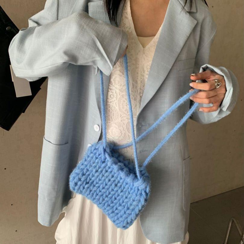 Осенне-зимняя новая шерстяная золотисто-шелковая флисовая сумка ручной работы большая вместимость дизайн повседневная мода универсальная косая пролет портативная