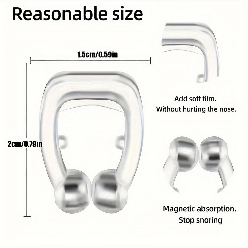 1 шт./2 шт. магнитный зажим для носа против храпа, улучшает качество сна и легко дышит ночью с помощью компактного устройства и футляра
