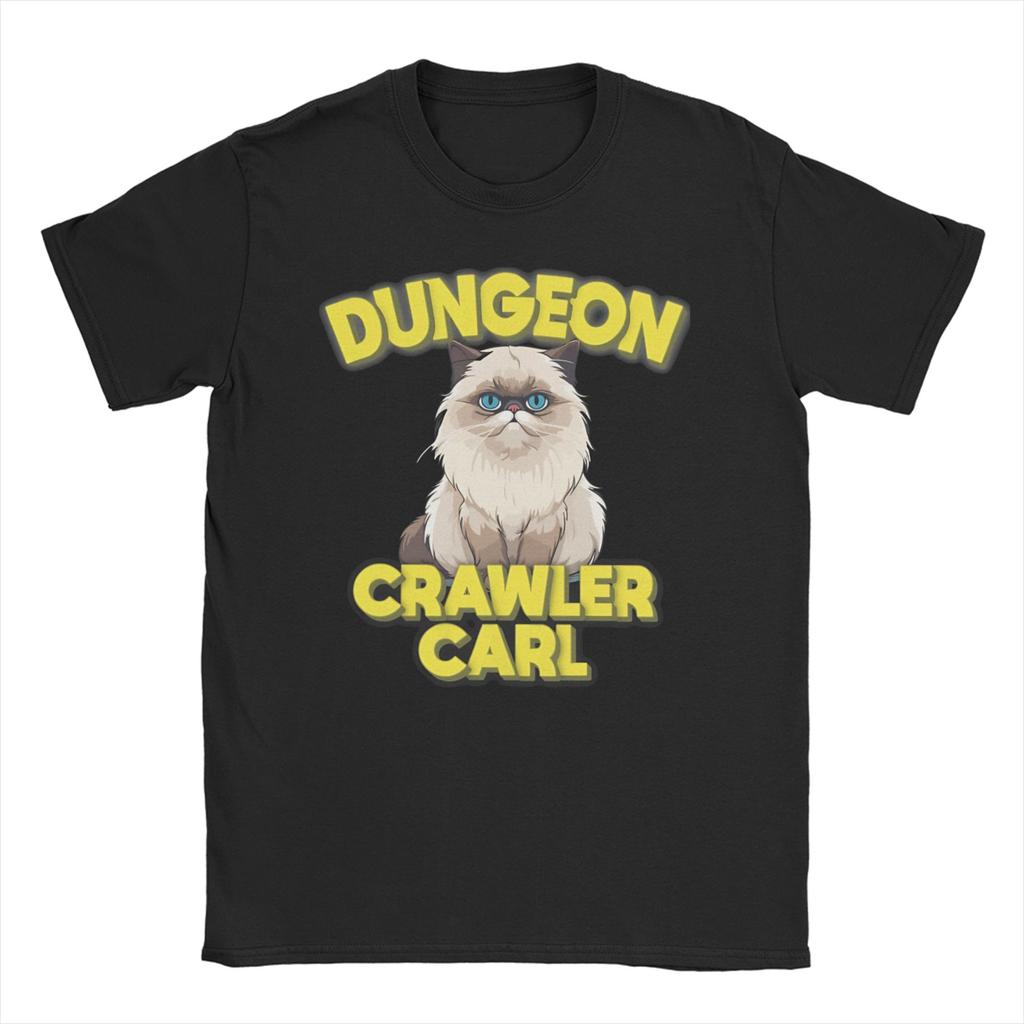 Dungeon Crawler Carl  T Shirt Unisexs   Cotton Funny TShirts Crew Neck  Tees Short Sleeve Clothing Printed