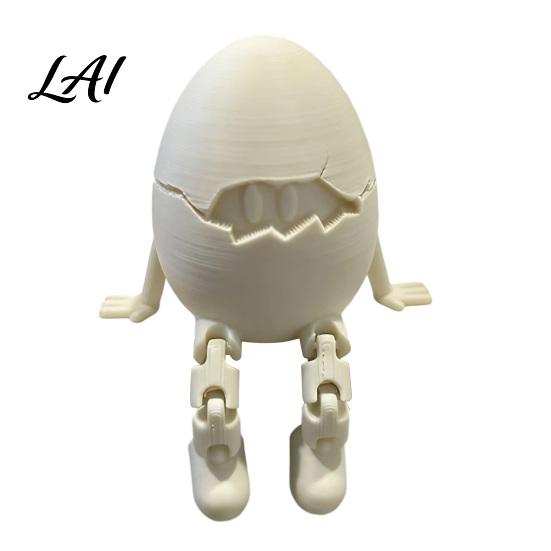 Unique Easter Gift for Kids Articulated Egg Fidget Toy 3D Printed Cute Flexible Sitting Toy Desk with Movable Joints Stress Relief Home Decor Desktop