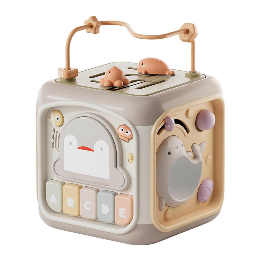 Baby Activity Cube Cute Cartoon Animal Activity Play Cube With Music Sensory Toys Gifts For Toddlers Ages 0-3