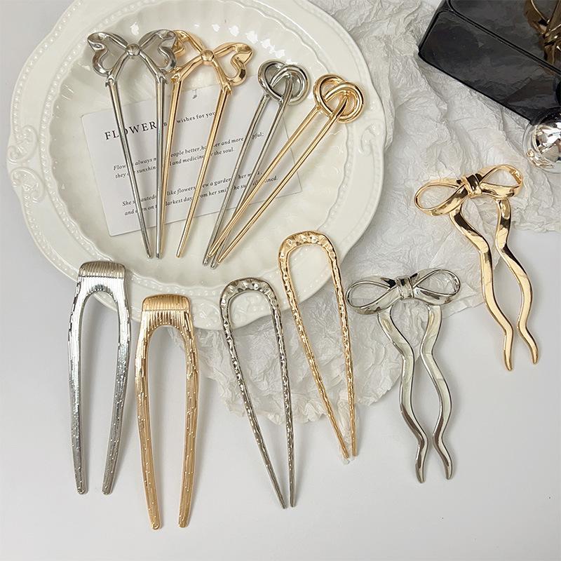 Модная заколка-бант 2024: Простой стиль женский аксессуар для волос